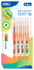 набор текстовыделителей deli cu361 скошенный пиш. наконечник 1-5мм 4цв. ассорти блистер (4шт.)