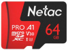 NT02P500PRO-064G-R Карта памяти Netac MicroSD card P500 Extreme Pro 64GB, retail version w/SD adapter