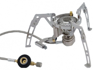 Горелка туристическая складная со шлангом и пьезоподжигом