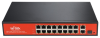 wi-ps518gv wi-tek неуправляемый коммутатор 16 poe портов 100base-tx + 2 1000base-t + 1 sfppoe ieee 802.3at/af до 30вт на портрежим передачи poe на 250мqos на осн
