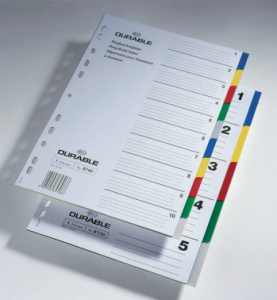 разделитель индексный durable 6740-27 a4 пластик цветные разделы