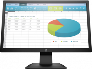5RD65AA#ABB HP P204 LED 19,5 Monitor 1600x900, TN, 250 cd/m2, 1000:1, 5ms, 170°/160°, VGA, HDMI, DisplayPort, bezel standart, Black