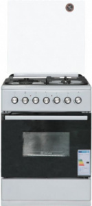 Плита Комбинированная De Luxe 606031.00 ГЭ 001 белый (стеклянная крышка) реш.чугун