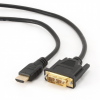 CC-HDMI-DVI-6 Кабель HDMI-DVI Cablexpert, 1.8м, 19M/19M, single link, черный, позол.разъемы, экран
