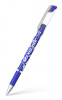 ручка шариков. erich krause maxglider (45213) синий/белый d=0.7мм син. черн. линия 0.28мм кругл. резин. манжета