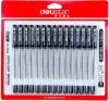 набор ручек гелев. deli 33206-bk прозрачный/черный черн. черн. блистер (15шт) линия 0.5мм резин. манжета