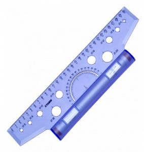 линейка стамм лр20 пластик дл.30см фиолетовый/прозрачный рейсшина пластиковый ролик