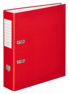 папка-регистратор 1394468 a4 80мм пвх/бумага красный без. окант.