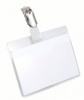 бейдж durable 8106-19 60х90мм горизонтальный зажим+клип пвх прозрачный (упак.:25шт)
