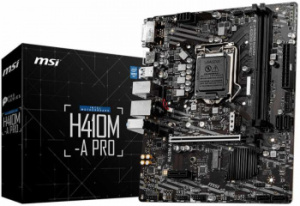 Материнская плата MSI H410M-A PRO Soc-1200 Intel H410 2xDDR4 mATX AC`97 8ch(7.1) GbLAN+DVI+HDMI