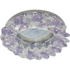 fp1618efy ecola mr16 cd4141 gu5.3 светильник встр. круглый с хрусталиками прозрачный и аметист/хром 50x90 (кd74)