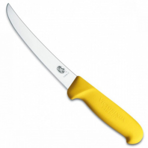 Нож кухонный Victorinox Fibrox (5.6508.15) стальной обвалочный лезв.150мм прямая заточка желтый