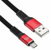 1080385 Кабель Digma USB A(m) micro USB B (m) 0.15м черный/красный плоский