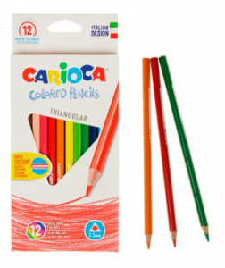 карандаши цв. carioca triangular 42515 трехгран. 12цв. коробка/европод.