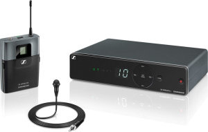 113825 Радиосистема [506980] Sennheiser [XSW 1-ME2-A] презентационная, 548-572 МГц, 10 каналов, настольный приёмник, поясной передатчик, петличный микрофон M