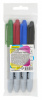 088030-00 набор маркеров перманентных silwerhof base пулевидный пиш. наконечник 2.5мм 4цв. пакет с европодвесом