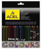 карандаши цветные adel blacklinenb 211-2366-000 черное дерево d=3мм 24цв. коробка/европод.