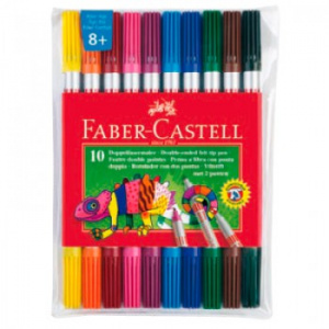 фломастеры faber-castell eberhard faber 151110 10цв. двусторонние футляр