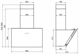 КВ I Э-650-60-552 Вытяжка каминная Elikor Антрацит 60П-650-Е3Д черный управление: сенсорное (1 мотор)