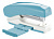 степлер ручной kw-trio 055g9blue 24/6 26/6 (20листов) снижение усилия голубой/белый 100скоб металл коробка