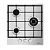 HGS433TGCS Встраиваемая газовая панель HOMSair/ газ, механическое управление, 3 конфорки, газ контроль, автоподжиг, нержавеющая сталь