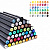 набор маркеров для скетчинга deli 70701-48 двойной пиш. наконечник 1-7мм пластиковая коробка (48шт.)
