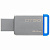 флеш диск kingston 64gb datatraveler 50 dt50/64gb usb3.1 серебристый/синий