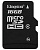 Флеш карта microSDHC 16Gb Class4 Kingston SDC4/16GBSP w/o adapter