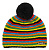 Полосатая шапка с помпоном 128