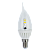 c4uw40elc ecola candle led premium 4,0w 220v e14 2700k 320° прозрачная свеча на ветру искристая точка (керамика) 125х37
