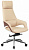 _DAO-2/BEIGE Кресло руководителя Бюрократ _DAO-2 белый кожа с подголов. крестов. алюминий