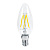 n4qv50elc ecola candle led premium 5,0w 220v e14 4000k 360° filament прозр. нитевидная свеча (ra 80, 100 lm/w, кп=0) 96х37