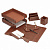 настольный набор good sunrise rn7w-1a (7 предметов) кожзам/мдф коричневый