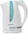 Чайник электрический Polaris PWK 1736CL 1.7л. 2200Вт белый/бирюзовый (корпус: пластик)