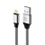 dcs8pinunc unico кабель lightning - usb, 2,1а, 480 мбит/с, нейлон, металл, 1м, серый, rtl box