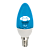 c4cb30elc ecola candle led color 3,0w 220v e14 blue синяя (насыщенный цвет) прозрачная свеча искристая пирамида 98x36